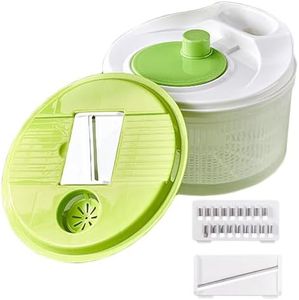 Salad Spinner Large, Vegetable Spinner Dryer Spinning Colander Vegetable Spinner Lettuce Dryer Spinner Easy to Clean Salad Spinners with Drain, Bowl, Colander, Salad Cutter Bowl, Grinder (green)