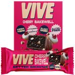 Vive Better Brownie Cherry Bakewell with Immunity Vitamins - Low Calorie Vegan Treat - Healthy Protein Snack - Pack of 15