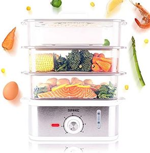 Duronic FS87 Cuiseur vapeur électrique 870W à 3 niveaux | Capacité 10,6 litre | Minuteur | sans bisphénol | Idéal pour cuire viandes poissons légumes pommes de terre couscous sans matière grasse