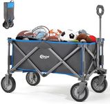 Portal Festival Camping Trolley Cart with Wheels Folding Garden Beach Wagon Foldable Pull along Trolley 100KG Trailer Collapsible with Removable Fabric for Picnic Transport Outdoor