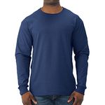 Jerzees Men's Adult Long Sleeve Tee, Navy, Medium