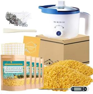 Beeswax Candle Making Kit with Electric Wax Melter for Adult, 5lbs Bees Wax for Candle Making and DIY Art&Craft