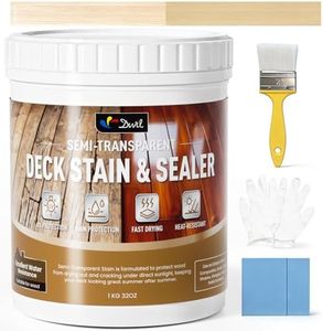 DWIL Water Based Wood Stain, Semi-Transparent Outdoor Wood Stain and Sealer in One, Fast Drying, Non-Toxic, Low Odor, Waterproof and Weather Resistant for All Wood Surfaces (32Oz Antique Brown)