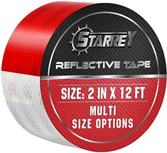 STARREY Reflective Tape Outdoor Red White 2 in X 12 FT Waterproof Self Adhesive DOT-C2 Trailer Safety Conspicuity Dot Tape for Traliers Cars