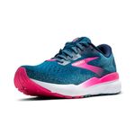 Brooks Women's Ghost 16 GTX Sneaker, Moroccan Blue Pink Yellow, 9 UK