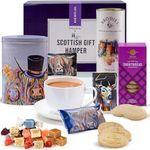 Hattie's Gifts Scottish Gifts Afternoon Tea Hamper - Contains Steven Brown Art Fudge, Tea and Shortbread Biscuits Gift Set - Birthday Gifts for Men and Gift Hampers for Women