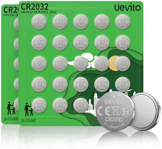 UEVITO CR2032 Batteries 50-Pack 2032 CR2032 Lithium 3v Coin Battery