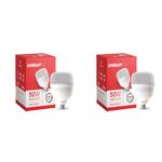 Eveready 50W LED Hammer Bulb | High CRI & High Efficiency | Energy Efficient | Mercury-Free | 4KV Surge Protection | 100 Lumens Per Watt |Cool Day Light (6500K) b22d (Pack of 2)