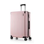 FLIEE Large Suitcase Hard Shell | Aluminum Telescopic Handle | TSA 3 Digit Combination Lock | 4 Dual Spinner Wheels | Lightweight Suitcase Large | Hold Check in Luggage (Rose, Large 28'')