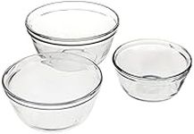 Anchor 77996 3-Piece Mixing Bowl Set, Clear