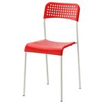 Ikea Alloy Steel, Plastic Chair (Red)