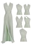 Edaydress Full Length one Dress with Over 100 Styles Multi Ways wrap Convertible Infinity Green Lily Slit Bridesmaid Dresses