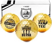 Funny Godfather Gifts Golf Balls Set for Men or Him, Perfect for Godfather, Coworkers, Boss, Golfers, Golf Lovers for Birthday & Father's Day - Gold