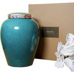 Vana Kula Urns for Human Ashes - Urns for Ashes Adult Male Cremation Urns for Adult Ashes Decorative Urns for Ashes Adult Female Keepsake Urns for Human Ashes Adult Female - Pine Green