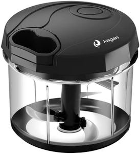 Hachoir Manuel 1000ml, Haute-Capacity Hachoir, Coupe Oignon Manuel Acier Inoxydable 3 Lames, 1 Mélangeur et 1 Couvercle Frais, Mixeur Manuel, Hachoir Legume pour l'ail, Viande, Fruit, Carotte