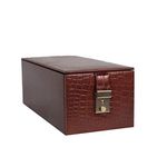 Stones Bridge Genuine Leather Exclusive Locker Jewellery Storage Box, Vanity Box (Brown)