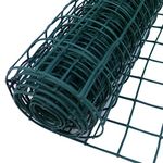 Plastic Mesh Fencing | 1m x 10m | 50mm Holes | Green | Plastic Garden Fencing Mesh, Netting For Garden Fences, Plant Support, Tree Guards, Reusable Plastic Mesh For Climbing Plants, Vegetables, Pets