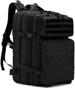 Wesoke 45L Military Tactical Backpack Black Large Army 3 Day Assault Pack Bag for Men, 45 Liter Molle Backpack Daypack for Man Women, Big Camping Backpack Hiking Rucksack for Outdoor Travel Climbing