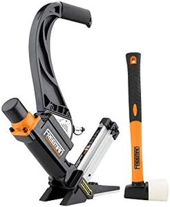 Freeman P50LSLW Lightweight Pneumatic 2-in-1 15.5-Gauge and 16-Gauge 2" Flooring Nailer / Stapler with Flooring Mallet and Interchangeable Base Plates