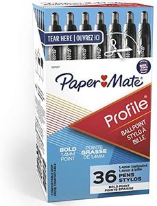 Paper Mate Profile Ballpoint Pens, Bold Point, Black, Box of 36