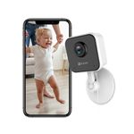 EZVIZ by Hikvision | 1080p Wireless Smart Home Camera | Night Vision | Motion Detection | Sound Alerts | Privacy Mode | Two Way Talk | MicroSD Card Upto 512GB | Google Assistant & Alexa | H1C, White