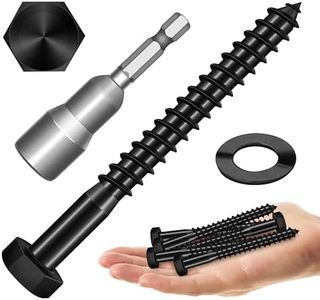 (10Sets) 3/8" x 3-1/2" Hex Head Lag Bolts, Heavy Duty Lag Screws with Washers, 304 Stainless Steel Bolts 18-8, Lag Screws Wood Screws, Partial Thread Black Oxide, 3/8 Bolt by Mywish