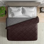 Wakefit Comforter Double Bed | 120 GSM | Blanket Double Bed, AC Comforter Double Bed, Quilt, AC Blanket, Dohar Double Bed, Diwali Gifts, Reversible Super Soft Micro (Brown Stone & Night Owl)