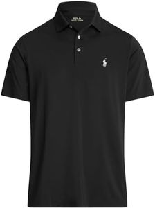 Polo Ralph Lauren Mens Performance Polo Shirts, Ralph Lauren Black, Large