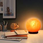 NatureBoost Himalayan Pink Salt Globe Night Lamp, 8-11 lbs, Certified Cable and Dimmer switch with a pair of bulbs, Unique gift idea, 100% Natural Lamp