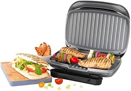 Salter EK4366 Electric Health Grill - Non-Stick Griddle Plate & Panini Press, Drip Tray, Automatic Temperature Control, Compact, Indoor Cooking With Little To No Oil, Toasted Sandwiches/Kebabs, Cosmos