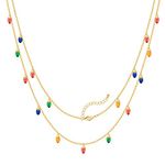 WOWORAMA Christmas Light Necklace for Women Colorful Long Christmas Light Bulbs Necklace Acrylic Christmas Holiday Necklace Novelty Funny Jewelry Gifts Xmas Party Favors