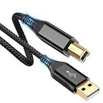 Printer Cable 20ft, Sweguard USB Printer Cord USB 2.0 Type A Male to B Male Cable Scanner Cord High Speed Compatible with HP, Canon, Dell, Epson, Lexmark, Xerox, Samsung and More -Black