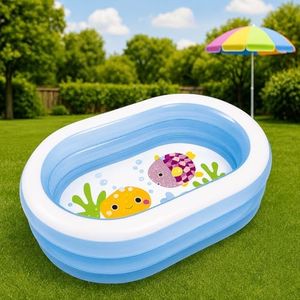 Toyshine 5.3ft Inflatable Swimming Pool for Kids & Family | 162 x 106 x 45 cm | Thick Durable PVC Outdoor Backyard Garden Water Pool for Summer Fun | Easy to Inflate & Store