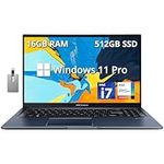 ASUS VivoBook 15.6" Touchscreen FHD Laptop, 12th Gen Intel Core i7-1255U, 16GB RAM, 512GB PCIe SSD, Intel Iris Xe Graphics, Backlit Keyboard, WiFi 6, Windows 11 Pro, Quiet Blue, 32GB Hotface USB Card