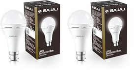 Bajaj LEDZ 12W Rechargeable Emergency Inverter LED Bulb, Cool Day Light, White, Upto 4 Hours Battery, b22d (Pack of 2)