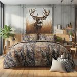 Realtree All Purpose Camo Comforter Set - 3 Piece Camouflage Printed Bedding -Percale Weave Super Soft Cotton 80 GSM Fabric- Easy Care Forest Theme Comforter Set for Bedroom, Hunting & Outdoor -(Twin)