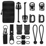 Molle Accessories Kit of Attachments, Hlogree Molle Pouches D-Ring Grimloc Locking Gear Clip for Webbing Strap Tactical Backpack Web Dominator Elastic Strings Strap