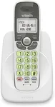 VTech DECT 6.0 Cordless Phone - Blue Display, Big Buttons, Speakerphone, Caller ID, Easy Wall Mount, 1000ft Range - White/Grey