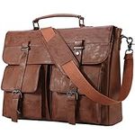 Leather Messenger Bag for Men,15.6 