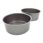 Samuel Groves 2 Pack Deep Round Cake Tins - Perfect for Air Fryer UK Made Double Coil Coated Non Stick Fixed Base (8" (20cm))