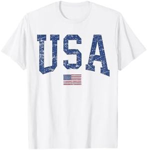 USA Women Men Kids Patriotic American Flag Distressed T-Shirt