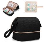 Fasrom Wearable Breast Pump Bag Compatible with Elvie Pumps and Medela Pump in Style, Double Layer Carrying Case with Waterproof Mat and Insulated Pockets for Work Moms, Black (Patent Design)