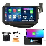 Kunfine Car CarPlay Android Auto Navigation Stereo GPS Radio Reverse Camera Display 10.33" QLED Touchscreen Headunit Tablet Pad Media Player for Honda Fit 07-14 RHD, if Applicable Octa Core 6G+128G