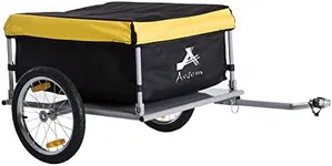 Aosom Bicycle Cargo Trailer, Two-Wheel Bike Luggage Wagon Trailer with Removable Cover, Fits 20"-26" Bicycle Wheels, Yellow