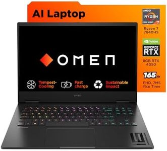 HP OMEN, AMD Ryzen 7-7840HS, 6GB NVIDIA GeForce RTX 4050 Gaming Laptop (16GB RAM, 1TB SSD) 165Hz, IPS, 16.1"/40.9cm, Win 11, MS Office 2021, Black, 2.37Kg, RGB Keys, Tempest Cooling, xd0015AX