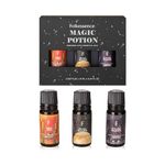 Folkulture Fragrance Oil for Diffuser or Candle Making, Pack of 3 Essential Oils Set for Diffusers for Home, Aromatherapy Oil Scented, Scents - Rose Rouge, Oud Bleu & Amber Noir Blend (Magic Potion)