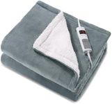 Electric Blanket 130 x 180cm Heated Throw with 6 Heating Levels & 6H Auto-Off Timing Settings, Soft Flannel Fast Heating Blanket, Home Office Use & Machine Washable