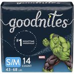 GoodNites Huggies Goodnites Training Pants, Boys Bedwetting NightTime Underwear, Size S/M, 43-68 lbs, 14 Count