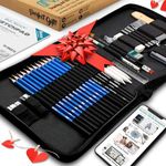NIL TECH 37-Piece Premium Shading Pencils for Drawing, Include Exclusive Tutorials and Sketch Pad – Perfect as Birthday Gifts, Holiday Gifts, or Artist Gifts Ideal for Detailed Sketches, Fine Shading