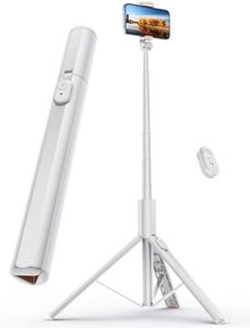 ANXRE 71" Phone Tripod, NT79 Extendable Selfie Stick for Cell Phone＆Camera, Phone Tripod Stand Holder with Remote Compatible with iPhone Android, Camera (White)
